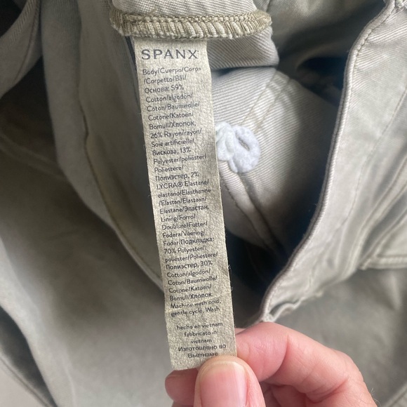 SPANX Light Green Wide Leg Cropped Utility Pants - Picture 5 of 11